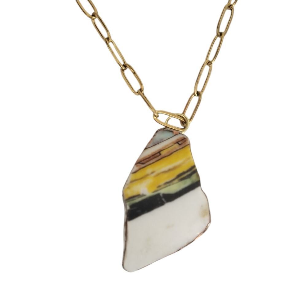Abstract Broken China Paperclip Chain Necklace